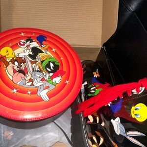 DOLLSKILL Looney Tunes Red/Black Combat Boots and Bag (size 10)